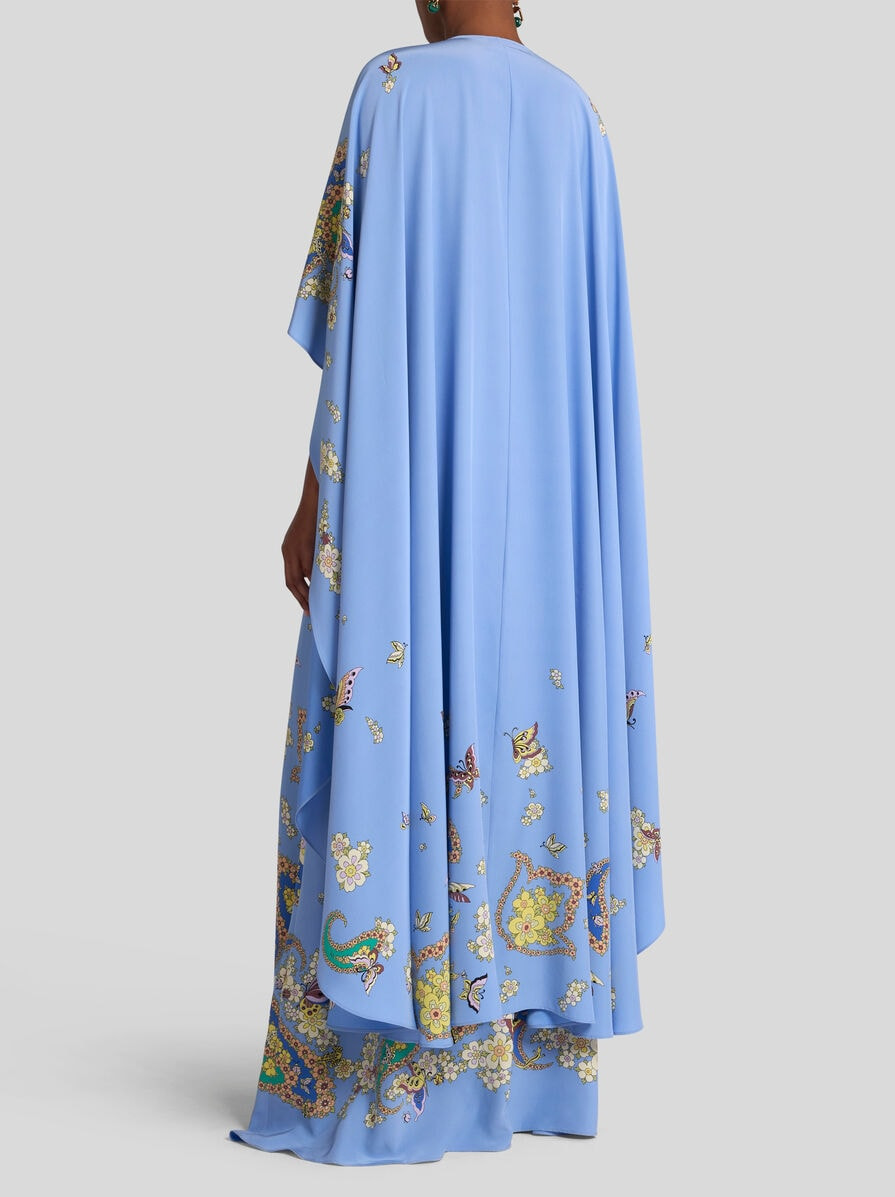 SILK DRESS WITH CAPE - 4