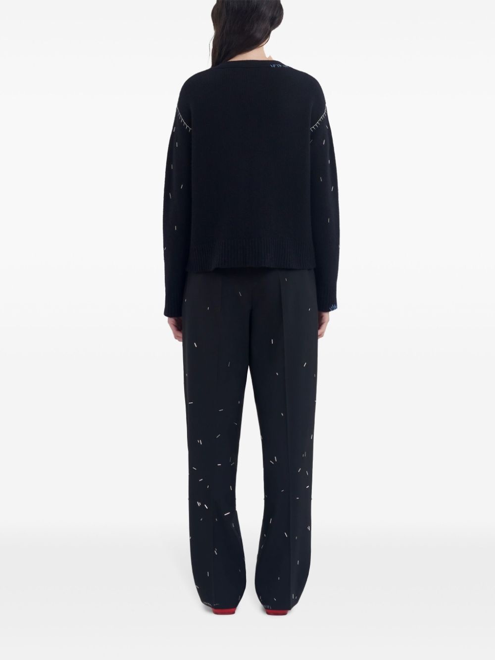 abstract-pattern print trousers - 4