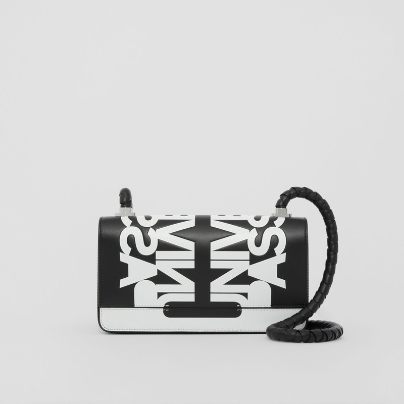 Slogan 인쇄 가죽 Crossbody 부대 - 1