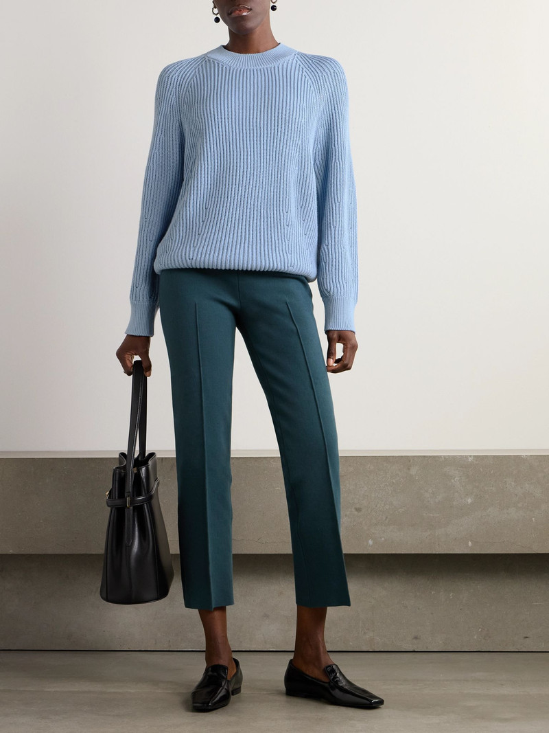 HIGH SPORT Greta ribbed cotton sweater Blue outlook