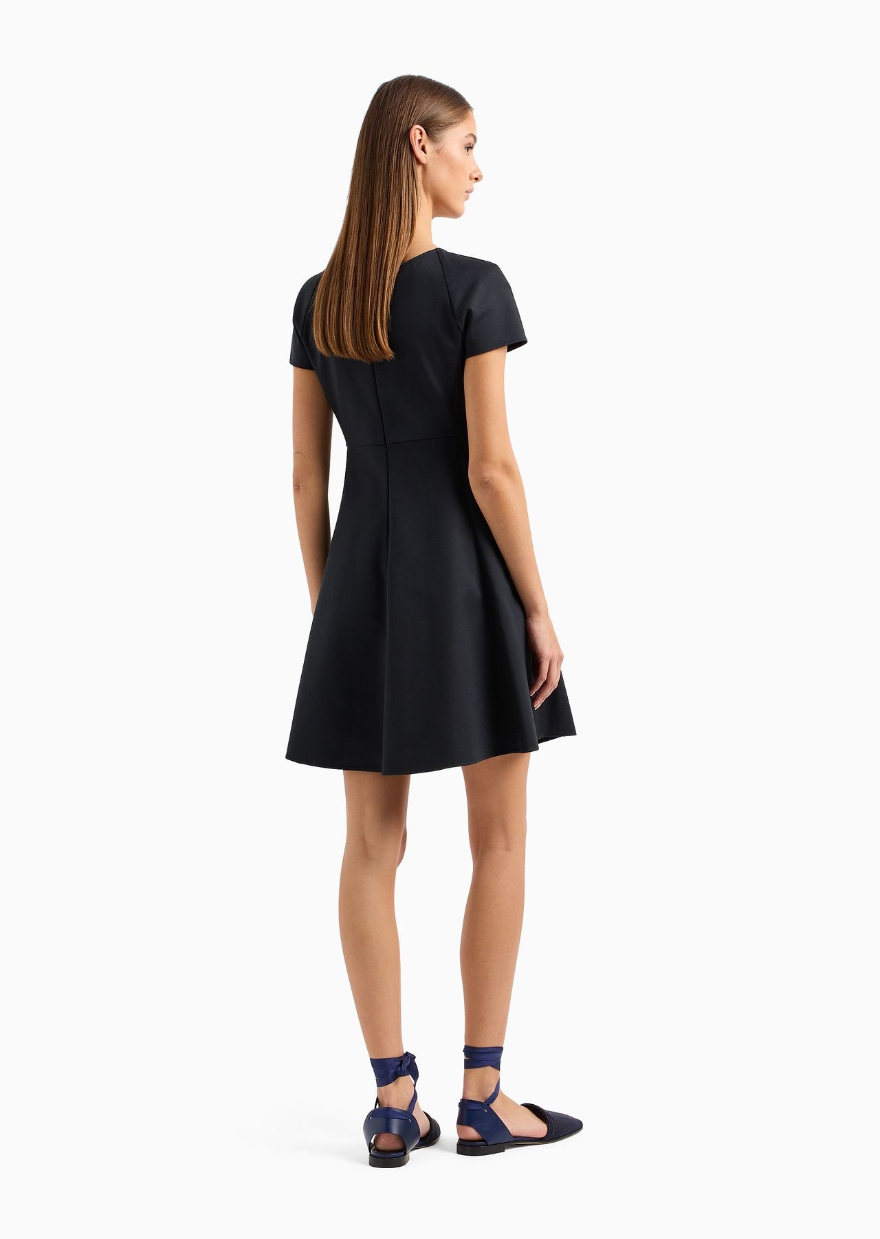 Flared cotton dress with full skirt - 3