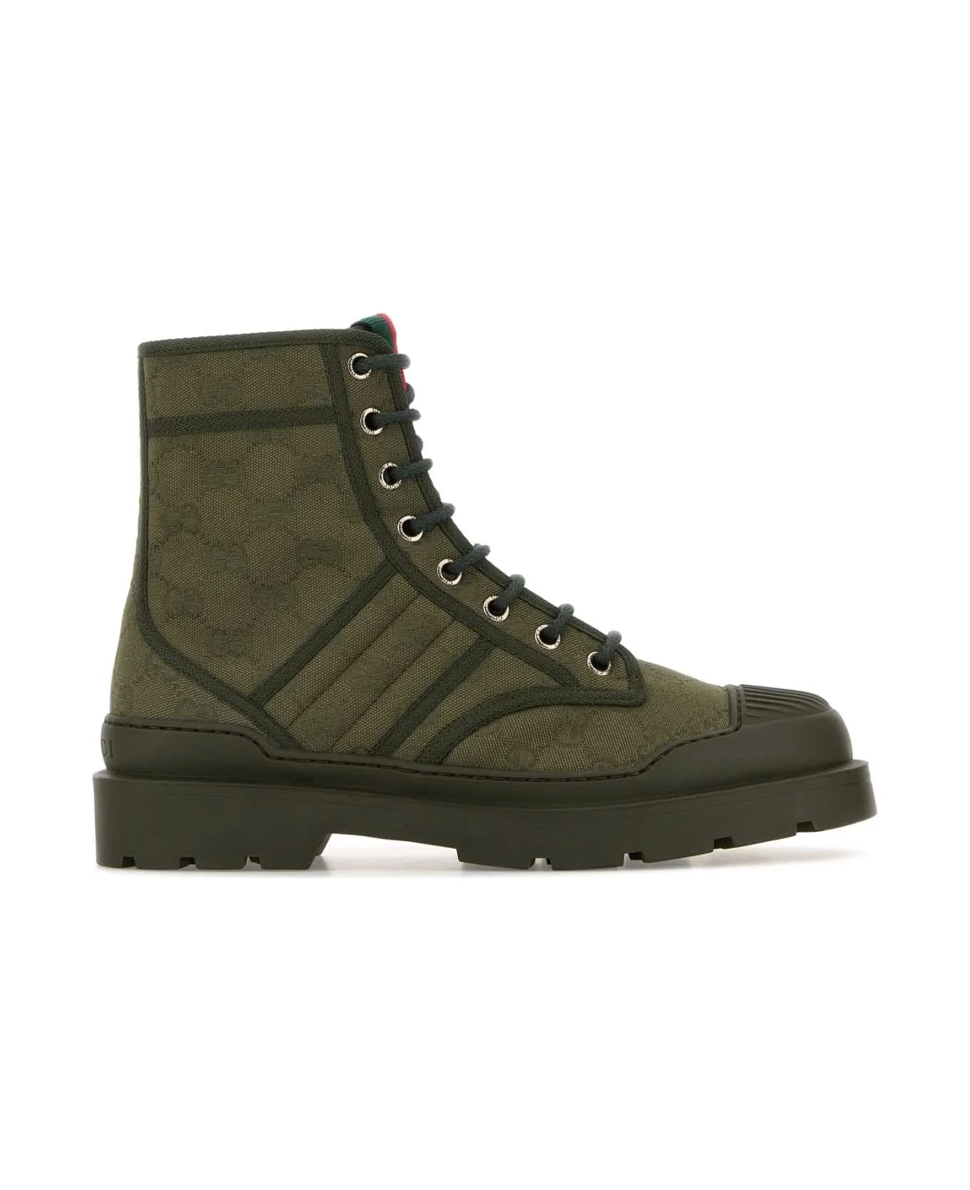 Army Green Gg Fabric Ankle Boots - 1