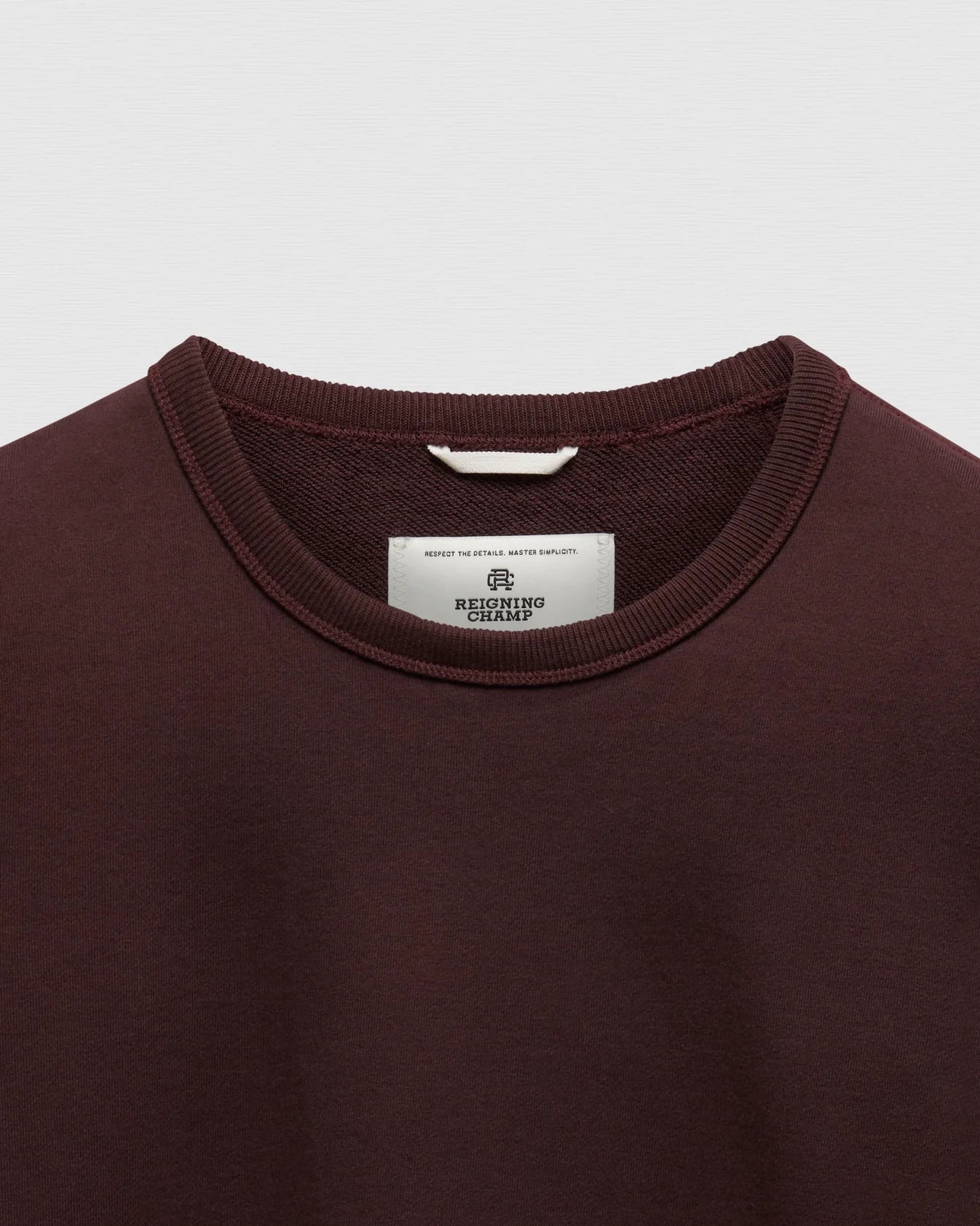 Midweight Terry Slim Crewneck Oxblood - 3