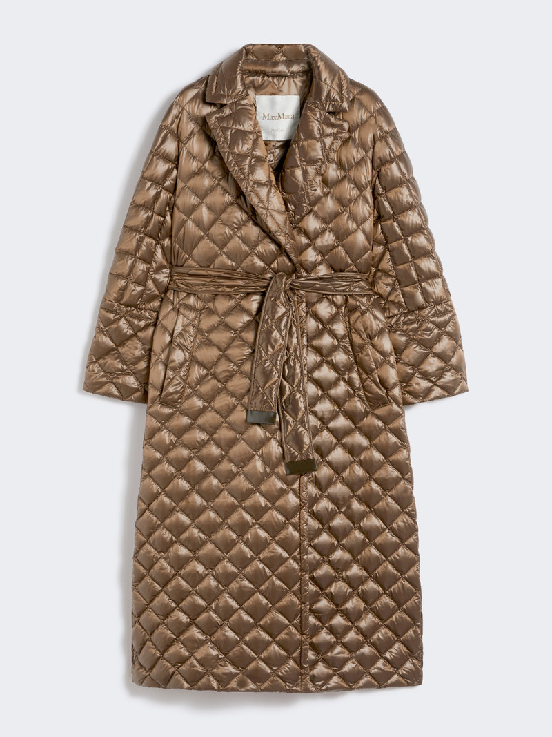 SPACES Long quilted down jacket in water-repellent fabric 1