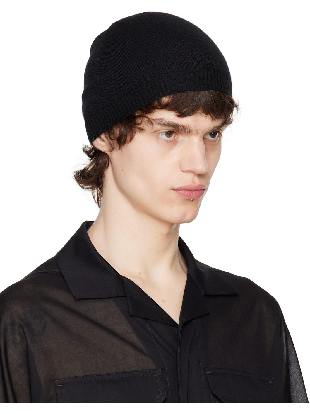 Black Hollywood Cashmere Beanie - 2