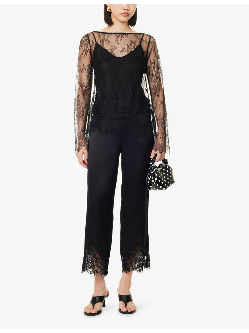 Reformation Carolina Cropped Silk Trousers outlook