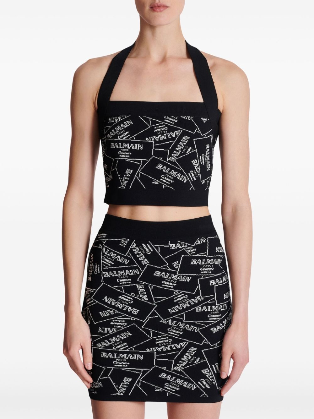 label-motif halterneck top - 5