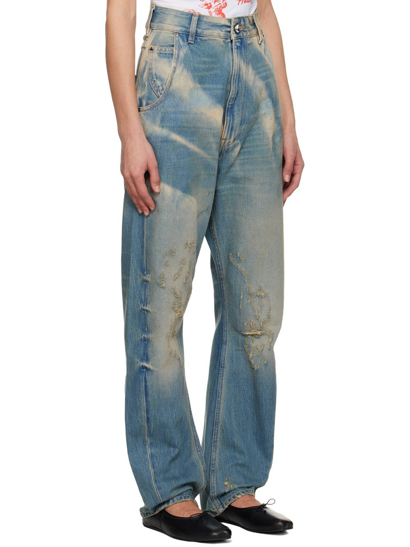 Blue Buckle Back Jeans 2
