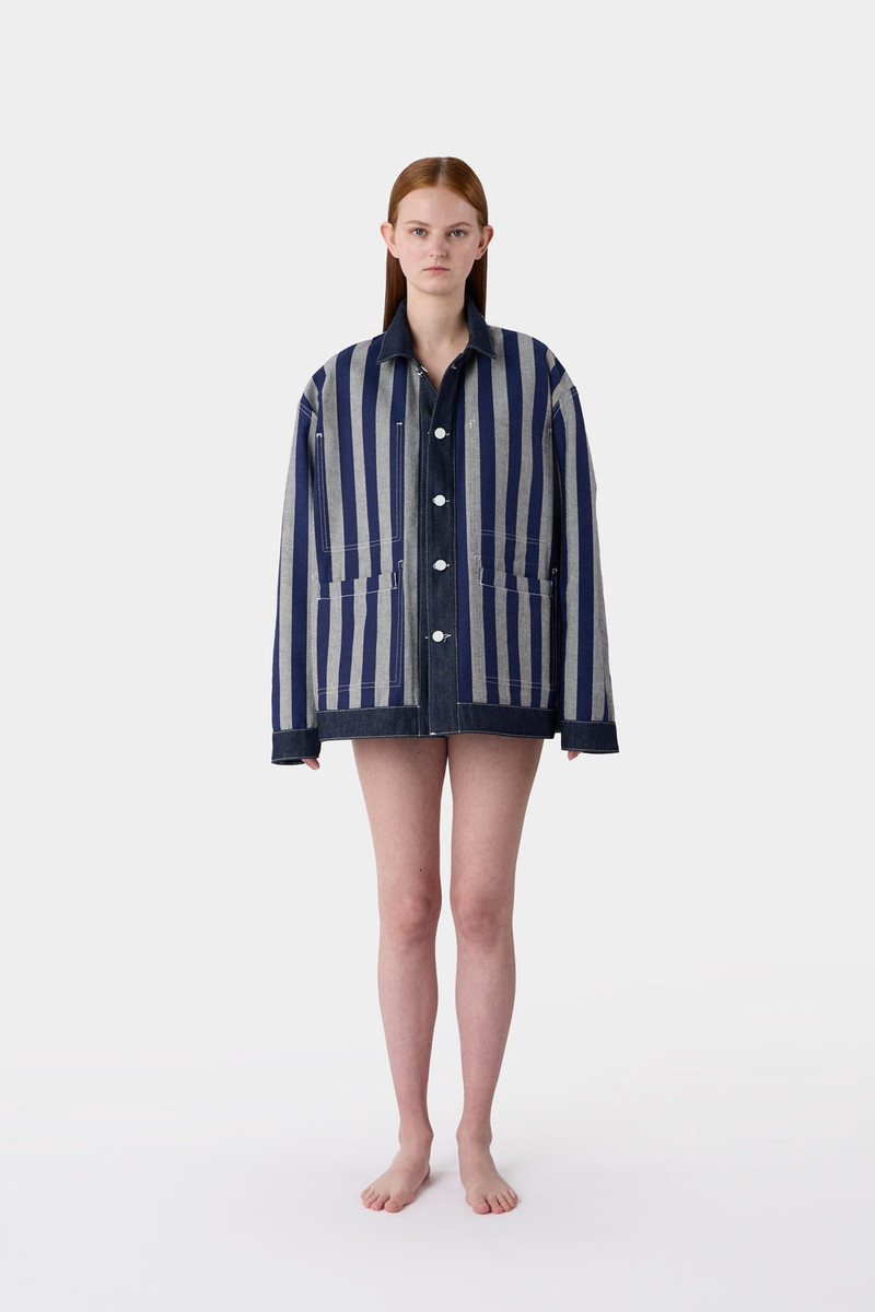 BELLIDENTRO REVERSIBLE JACKET / denim & blue stripes 6