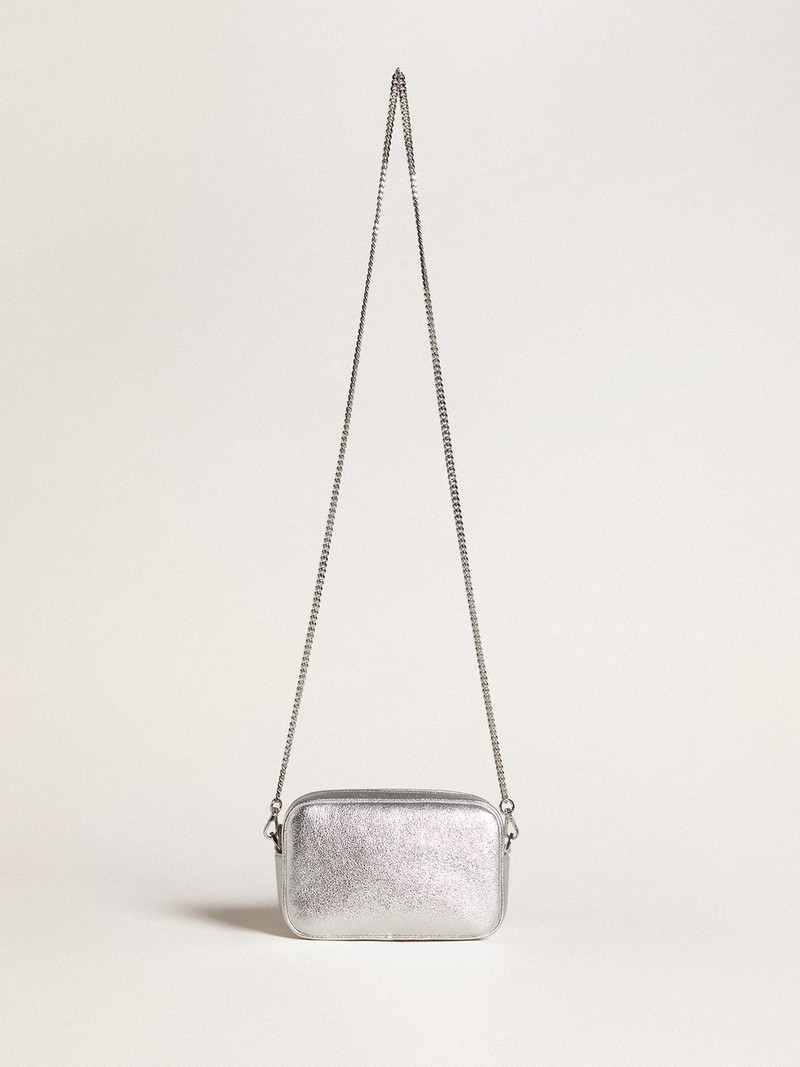 Mini Star Bag in silver metallic leather with Swarovski crystal star 4