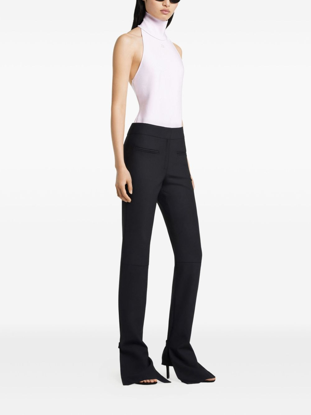 halterneck embroidered bodysuit - 3