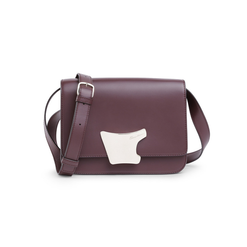 Burgundy leather crossbody bag 1