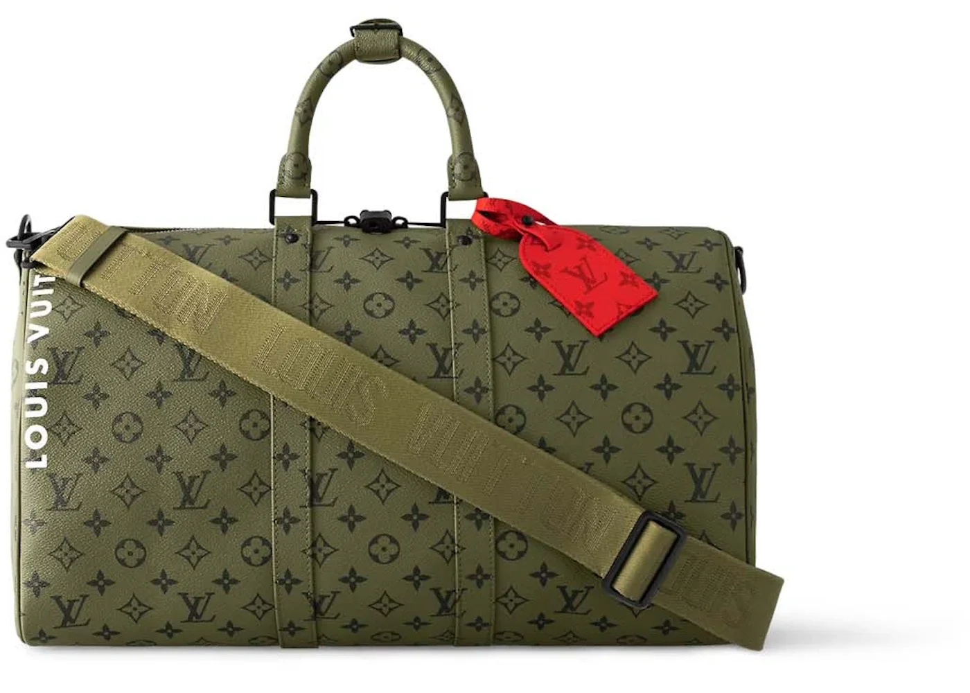 Louis Vuitton Keepall Bandouliere 45 Khaki Green/Vermillion Red - 1