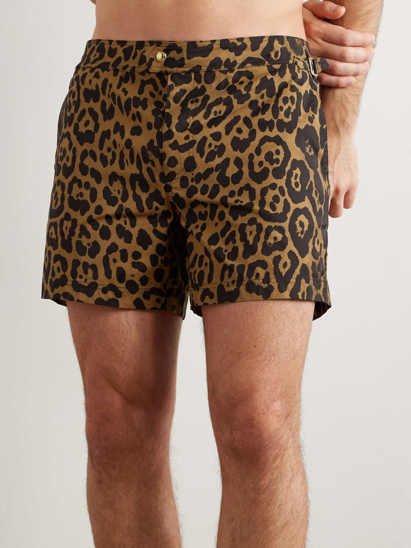 TOM FORD Slim-Fit Short-Length Leopard-Print Swim Shorts outlook
