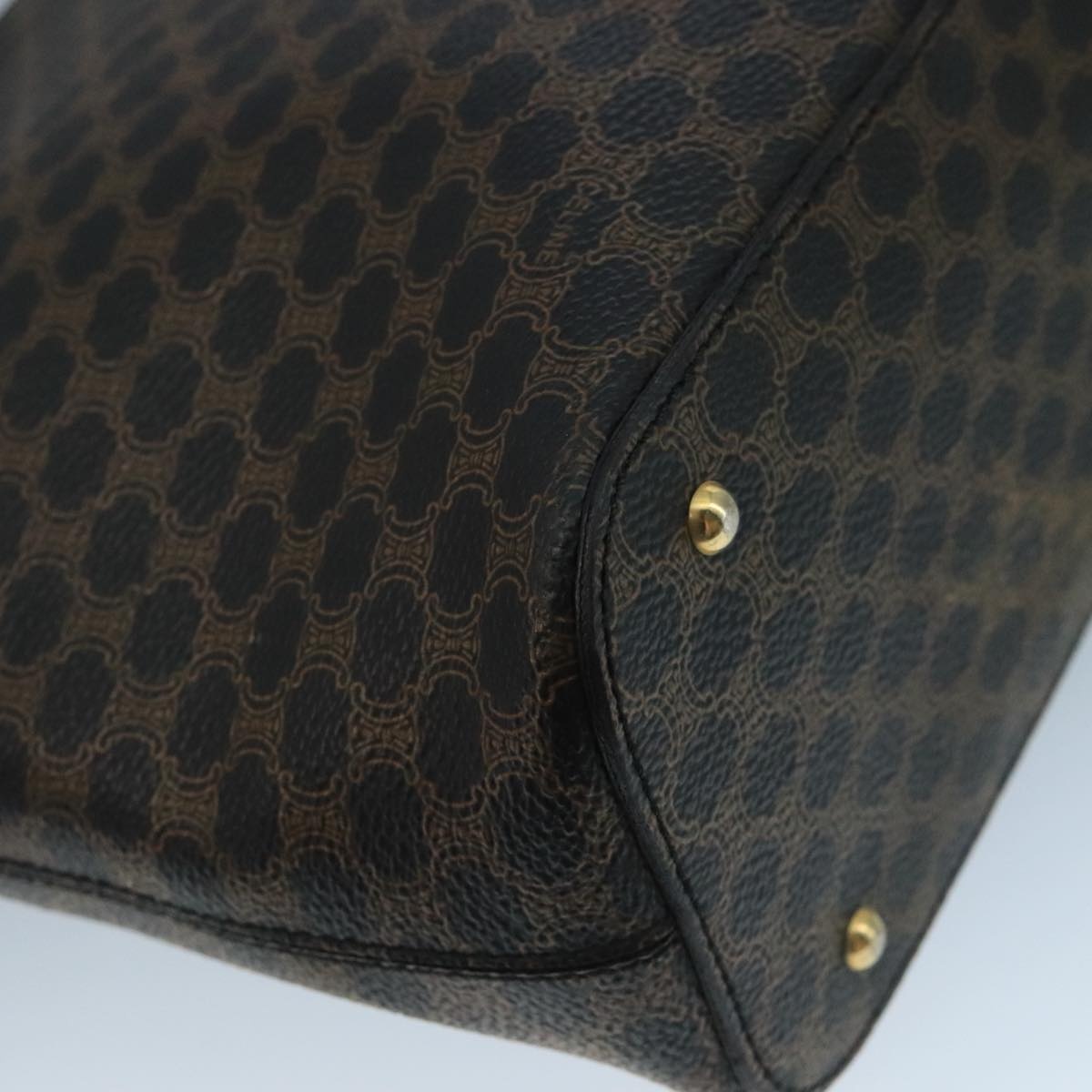 CELINE Macadam Canvas Hand Bag Pvc Black - 13