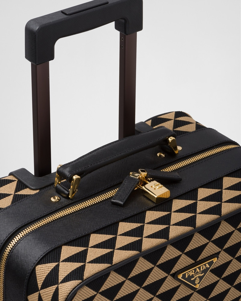 Prada Symbole embroidered jacquard fabric trolley 6