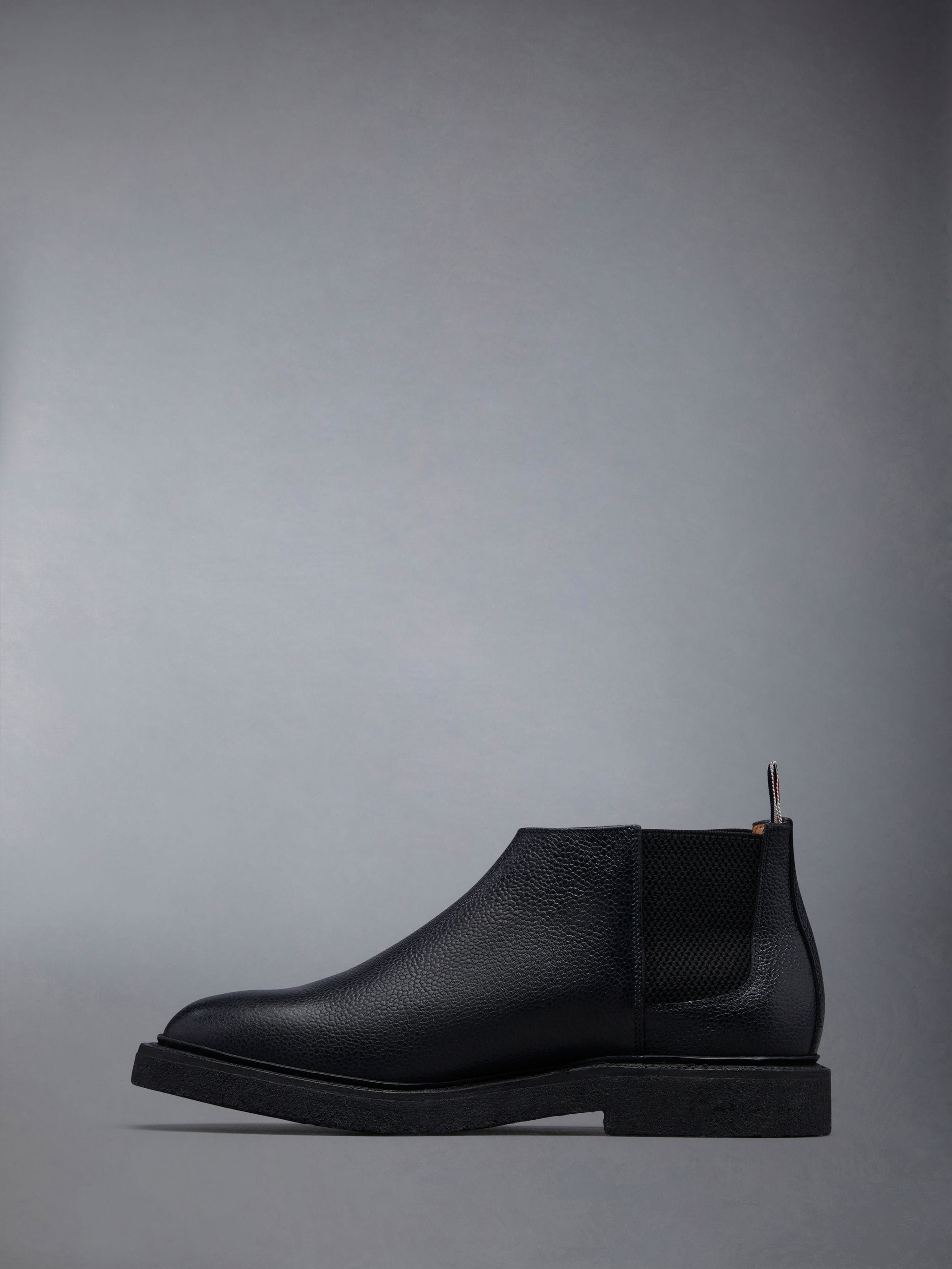 Pebble Grain Leather Crepe Sole Mid Top Chelsea Boot - 3