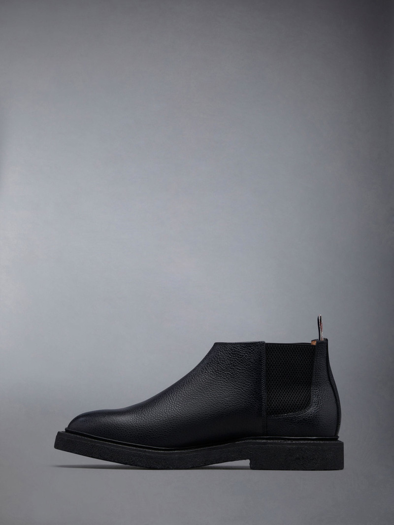 Pebble Grain Leather Crepe Sole Mid Top Chelsea Boot 3