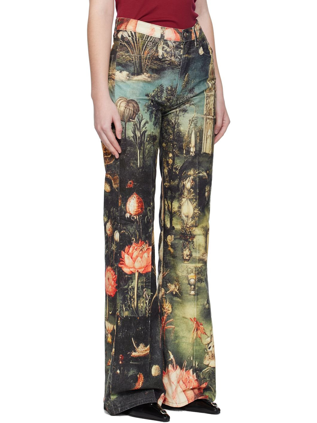 Multicolor Flare Jeans - 2