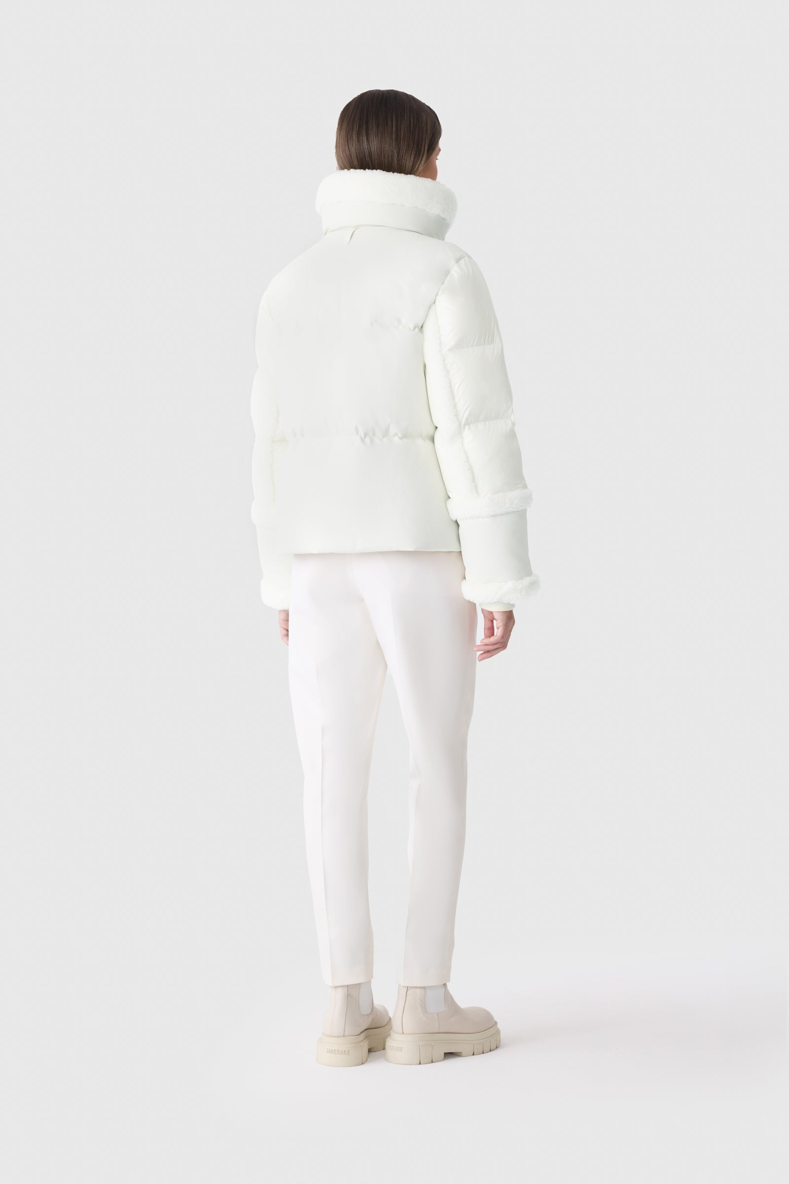 LYDANA Down Jacket With Shearling Trim and Removable Bib - 4
