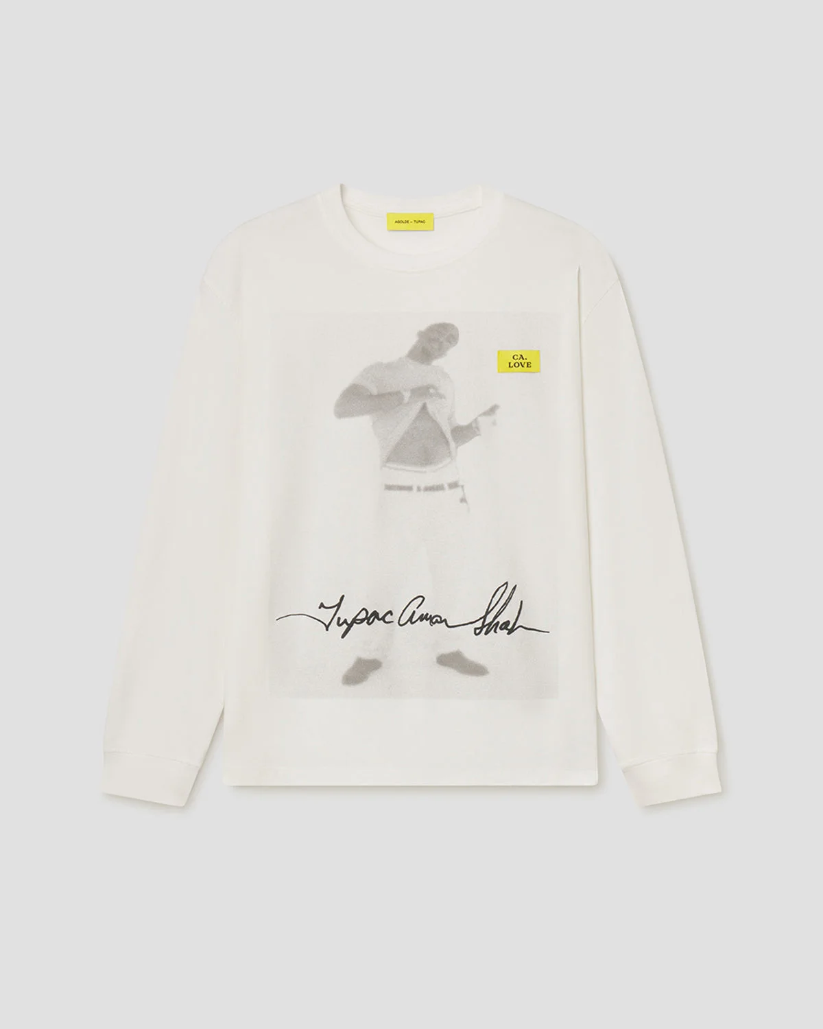 AGOLDE X TUPAC WESTSIDE LONG SLEEVE TEE IN SOFT WHITE - 1
