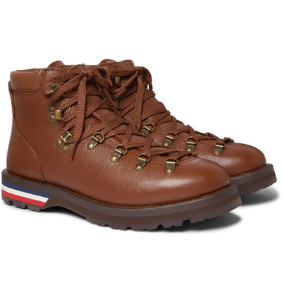 Moncler Striped Full-Grain Leather Boots outlook