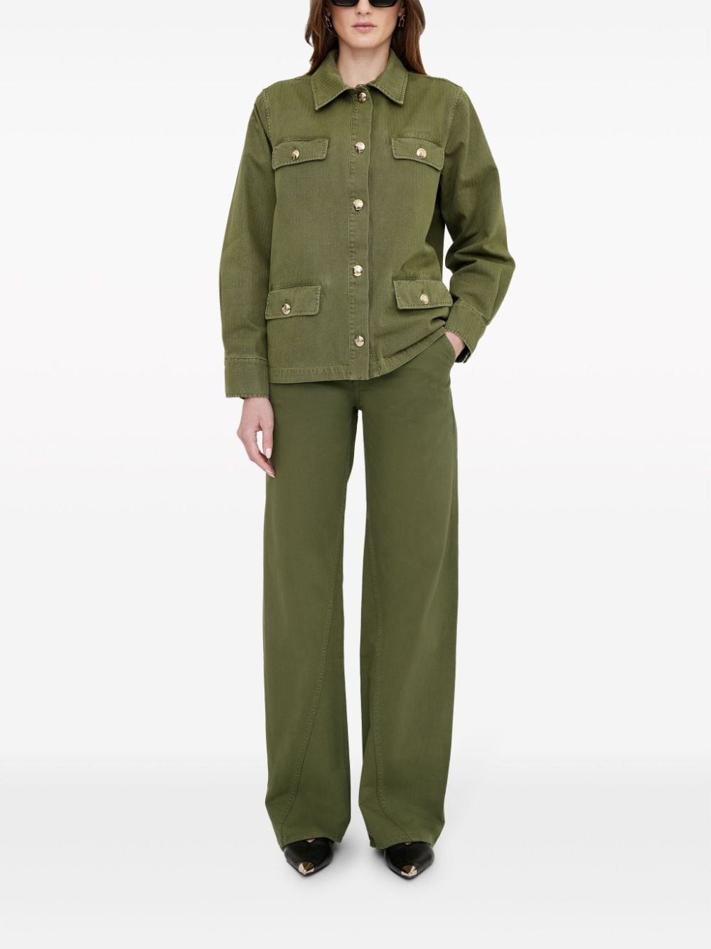 Briley curved-seam twill trousers - 2