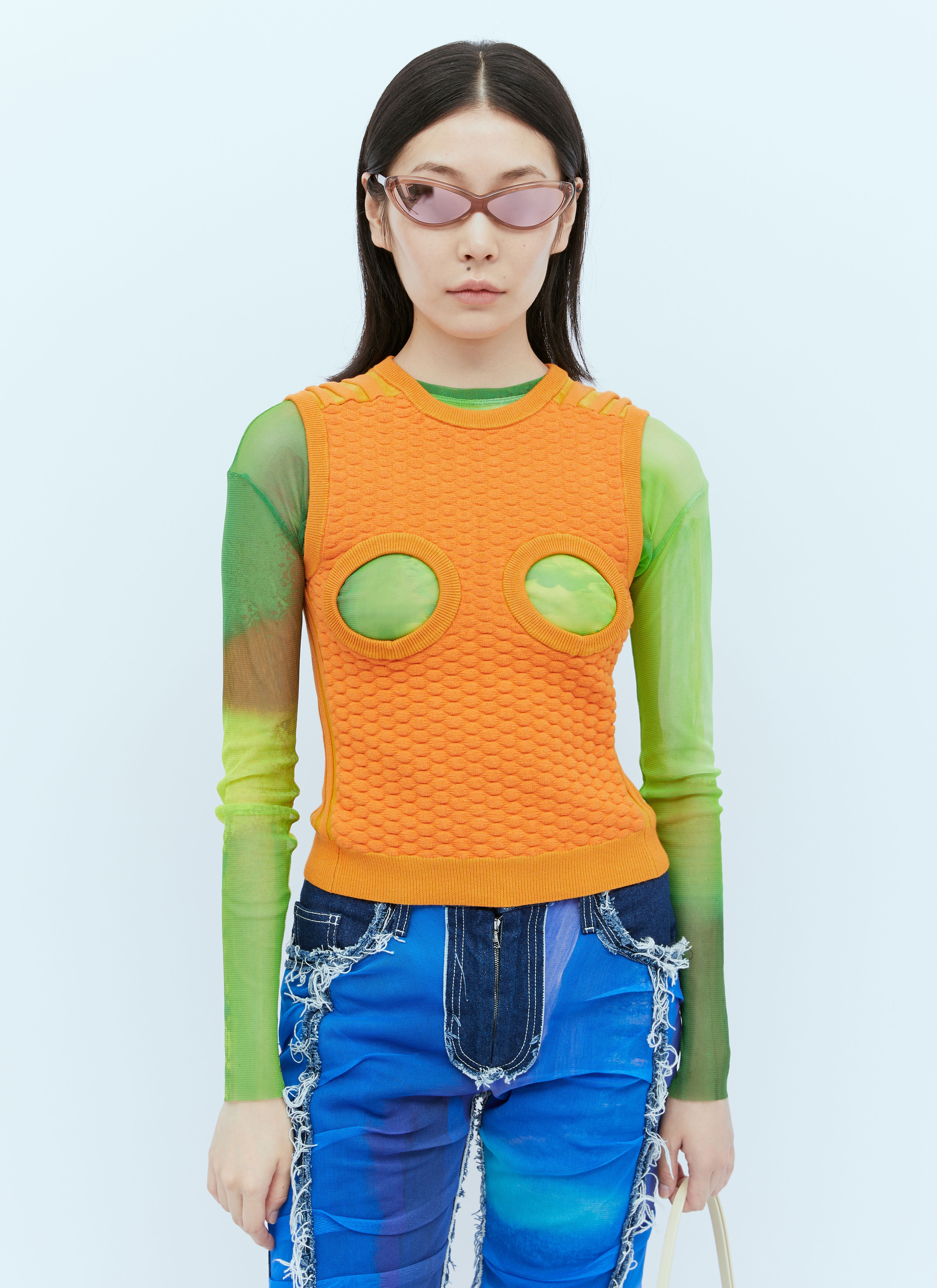 Knit Bubble Cut-Out Vest - 3
