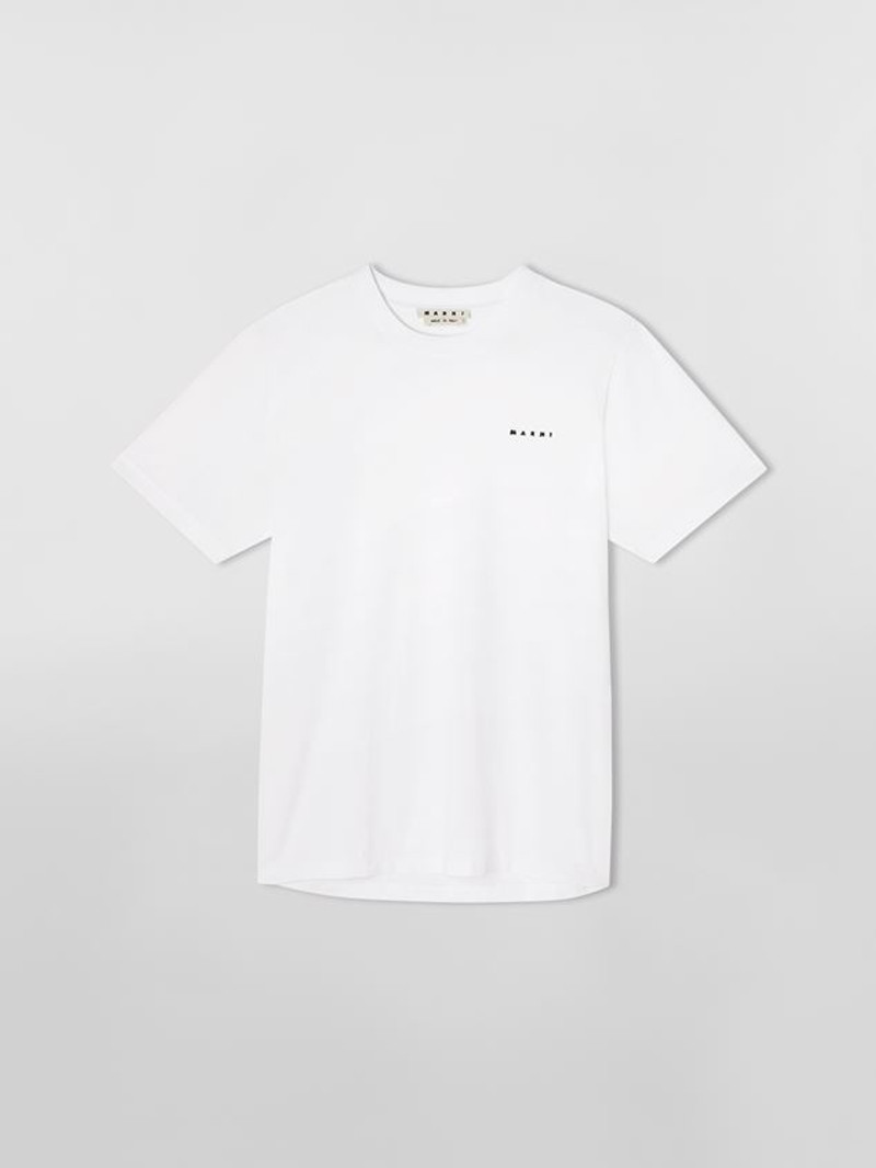 WHITE COTTON JERSEY T-SHIRT 1