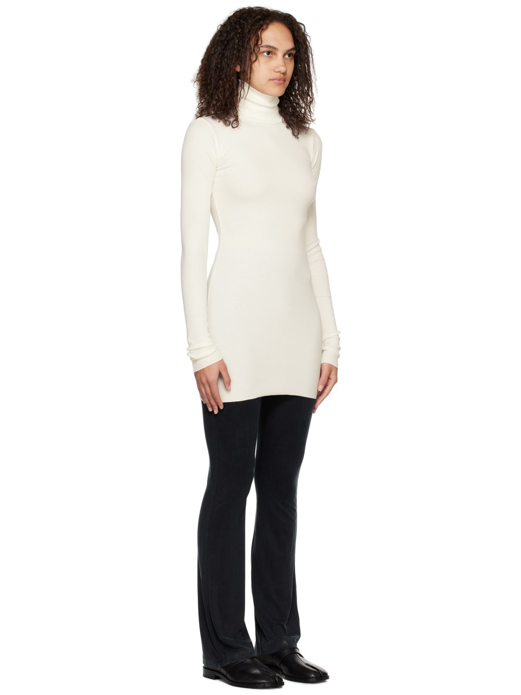 Off-White Long Sleeve Minidress - 2