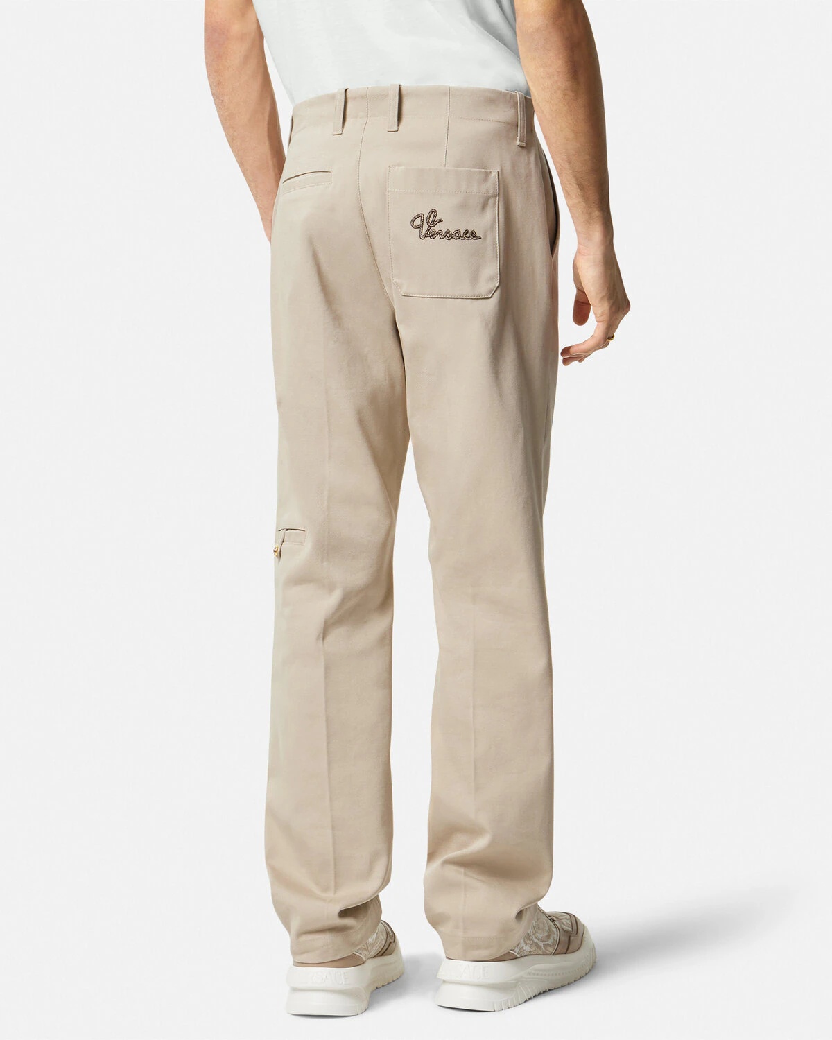 Embroidered Logo Gabardine Pants - 5