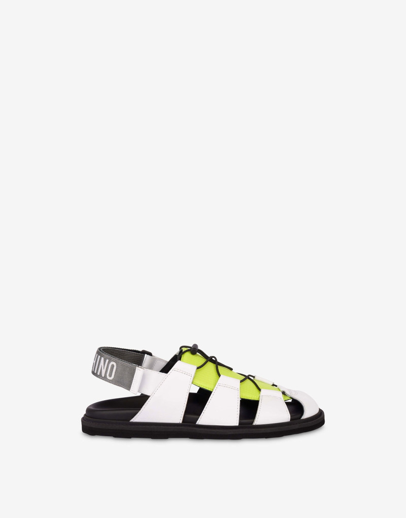 CALFSKIN AND NYLON SANDALS 1