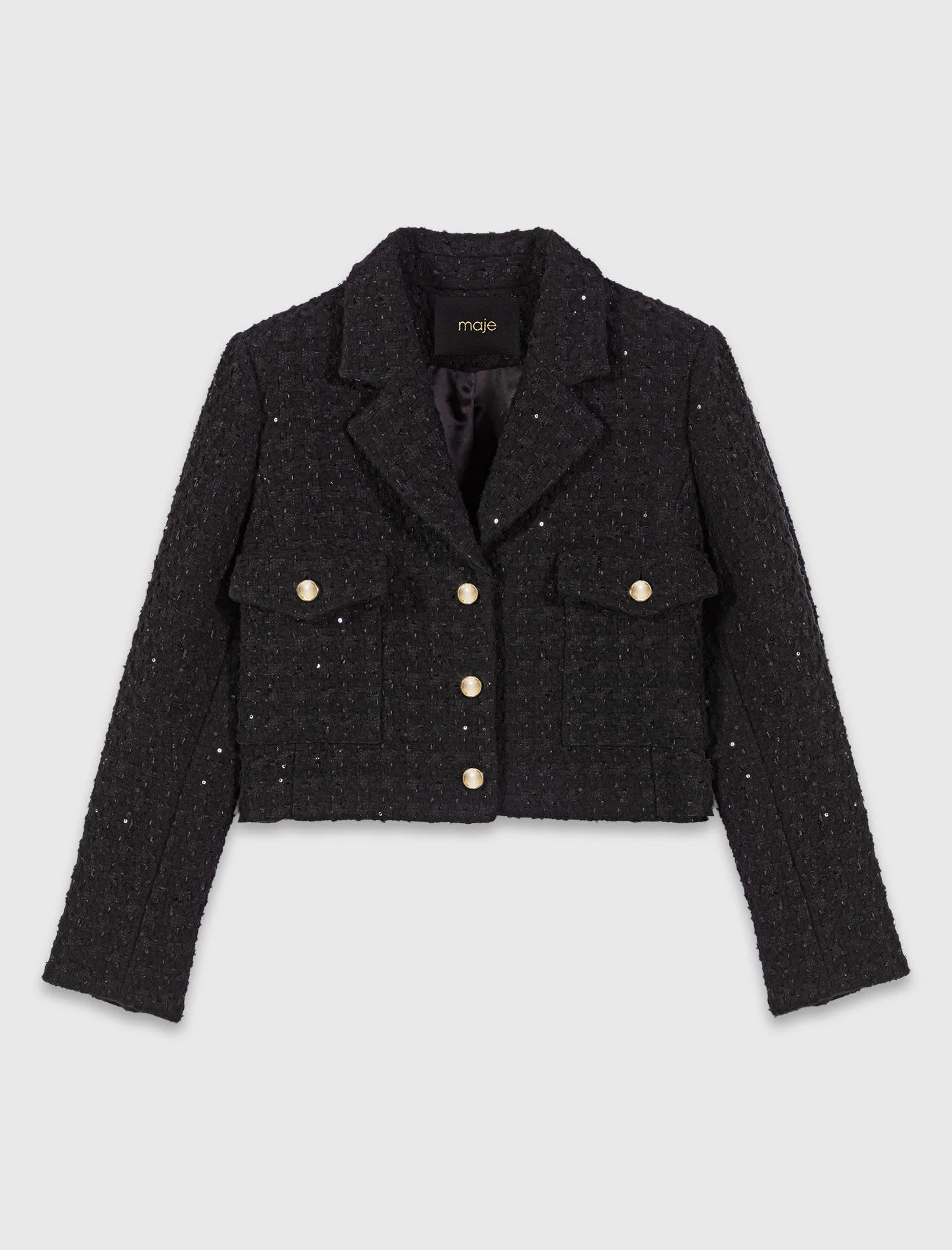 Short rhinestone tweed jacket - 1