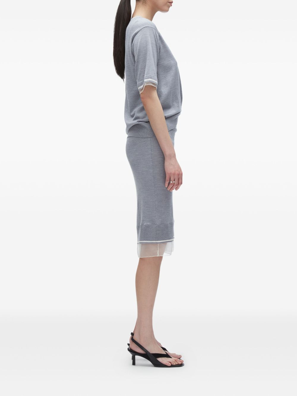 knot-detail merino midi dress - 3