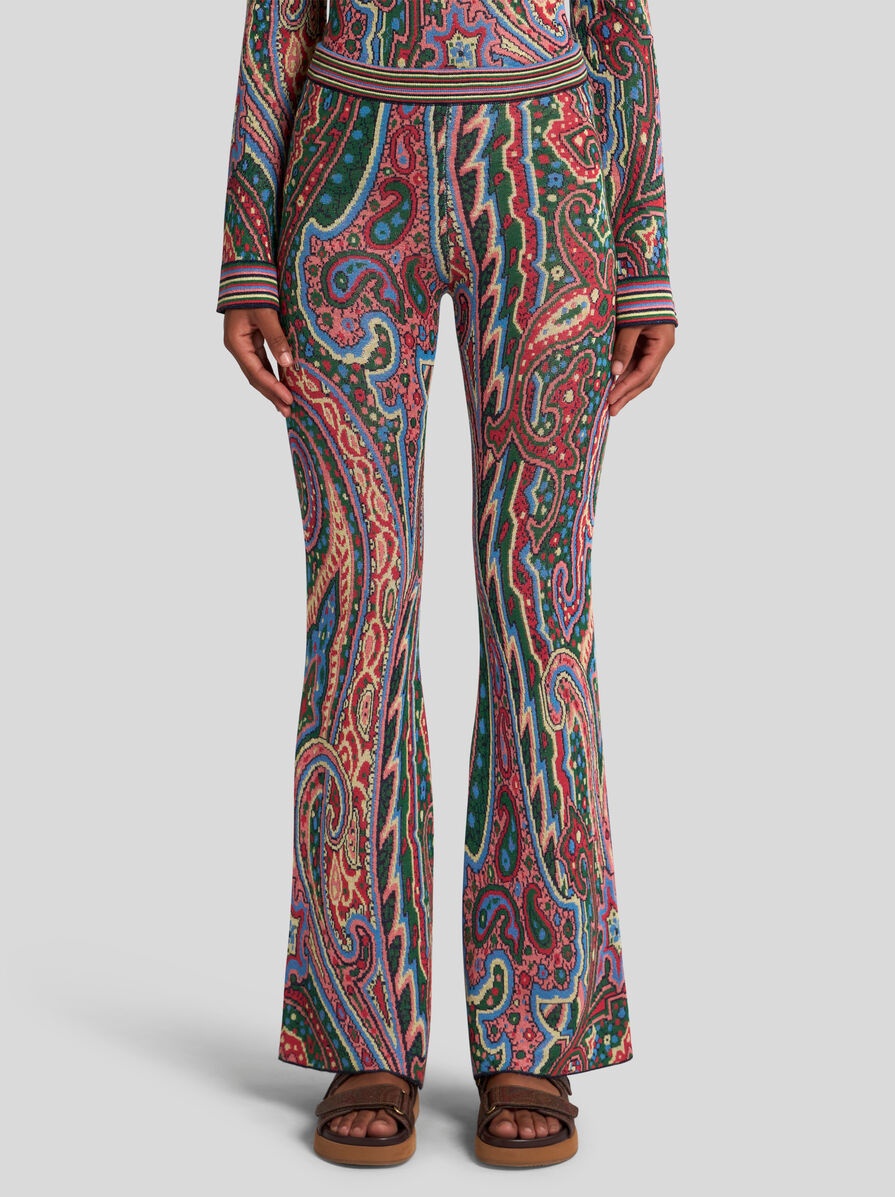 FLARED PAISLEY JACQUARD TROUSERS - 2