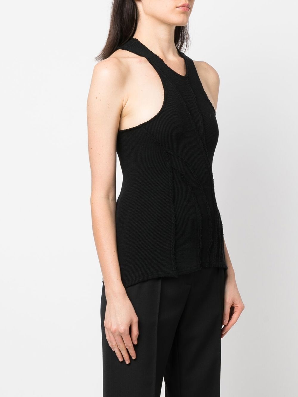 rib-knit halterneck tank top - 3