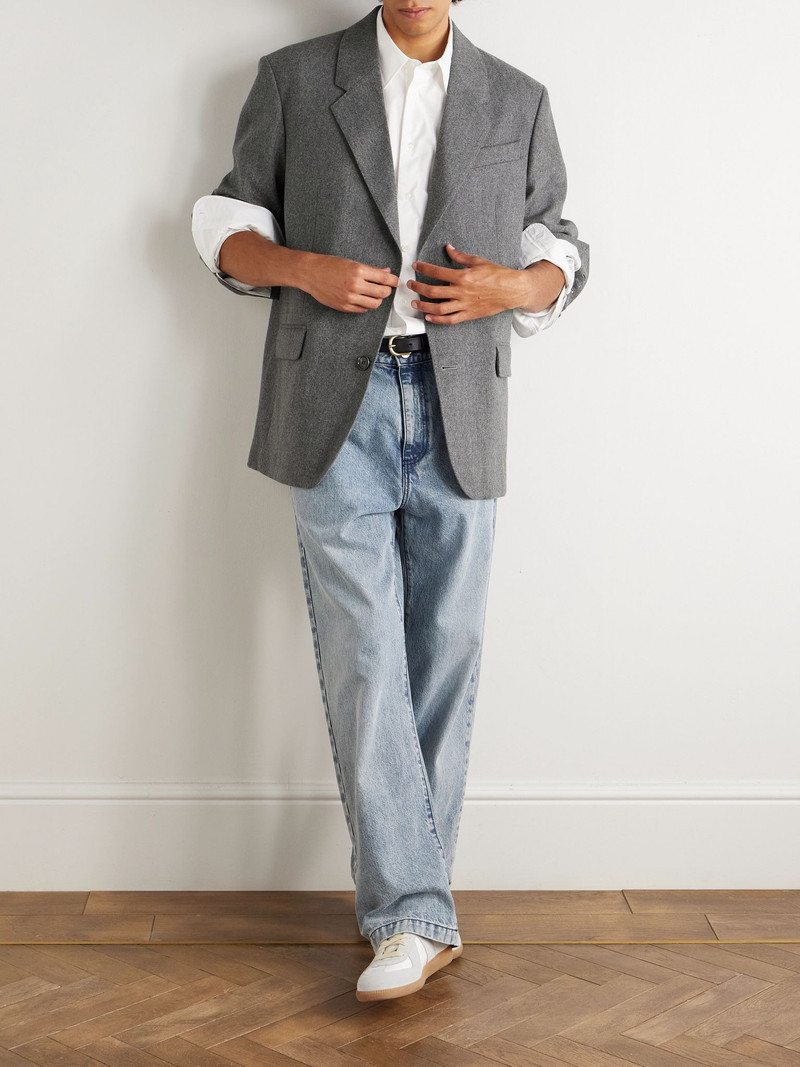 AMI Paris Wool-Flannel Blazer Gray outlook