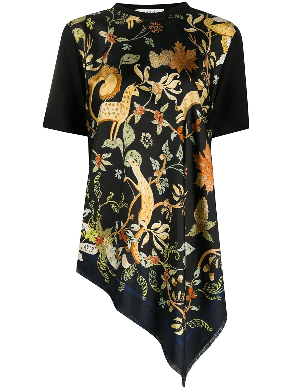 printed silk T-shirt - 1