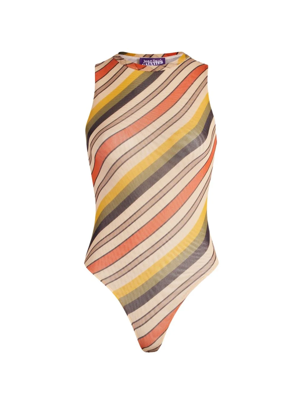 mesh tank-top body printed Retro Stripe - 1