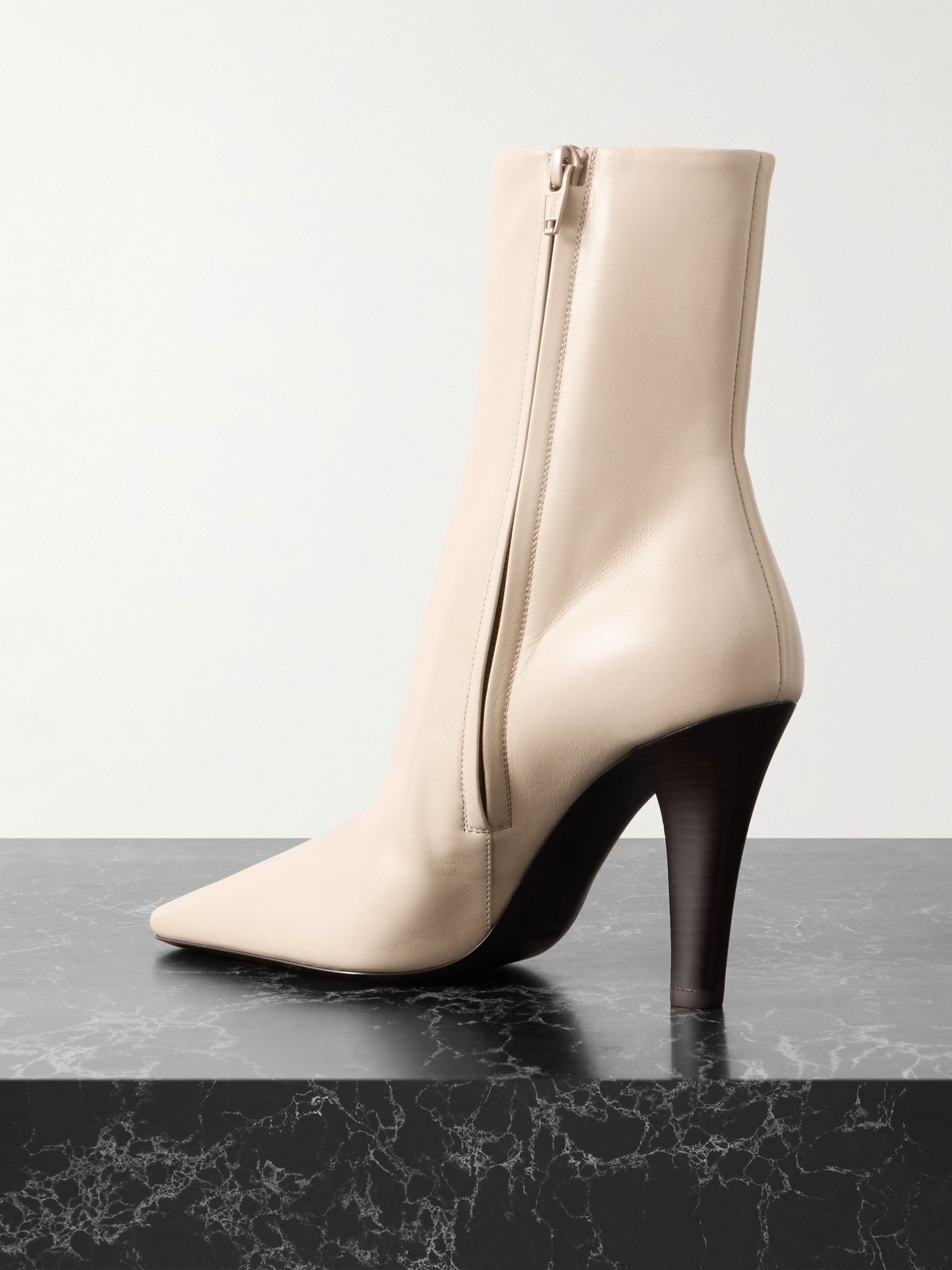 Jill leather ankle boots Beige - 3
