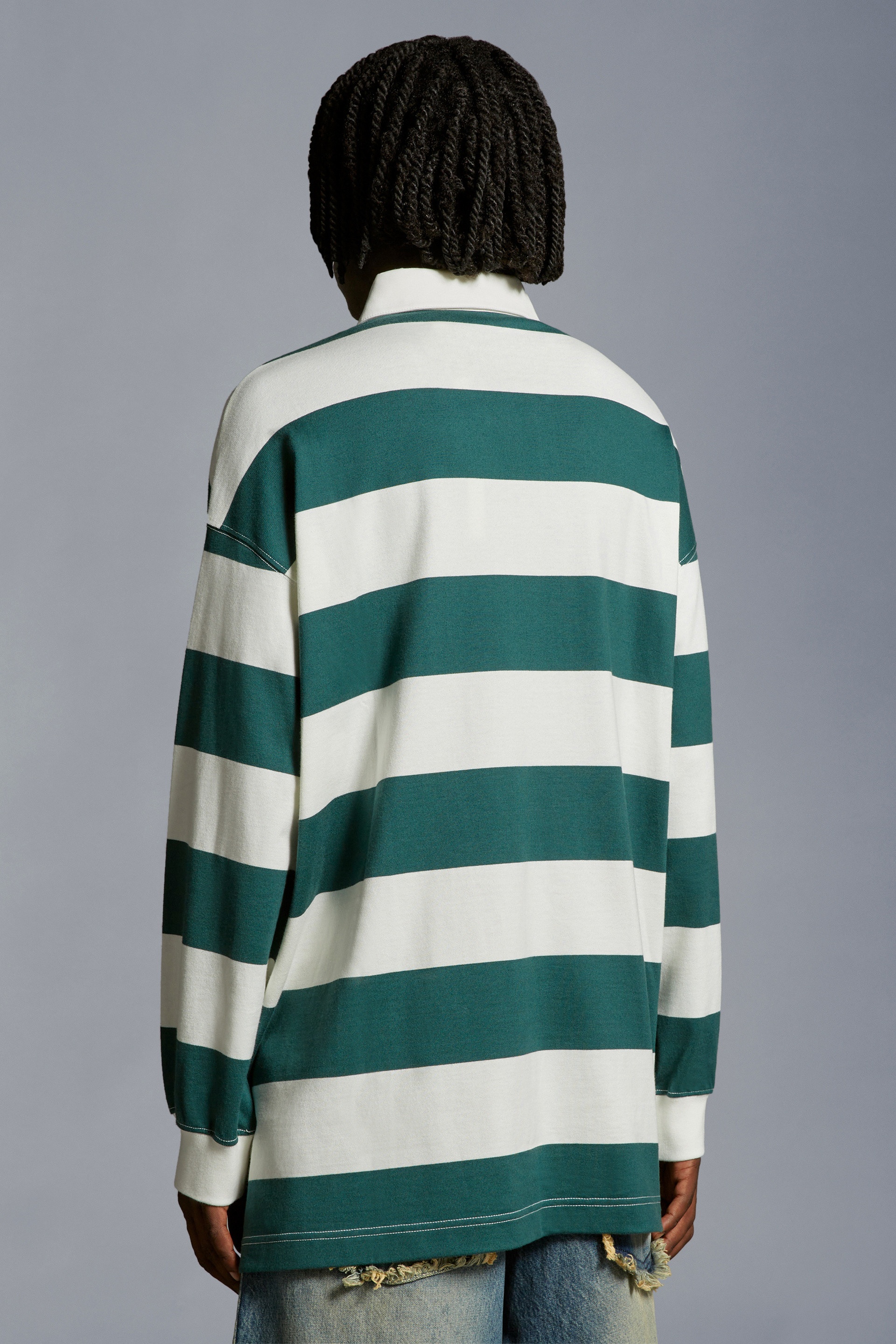 Striped Long Sleeve Polo Shirt - 5