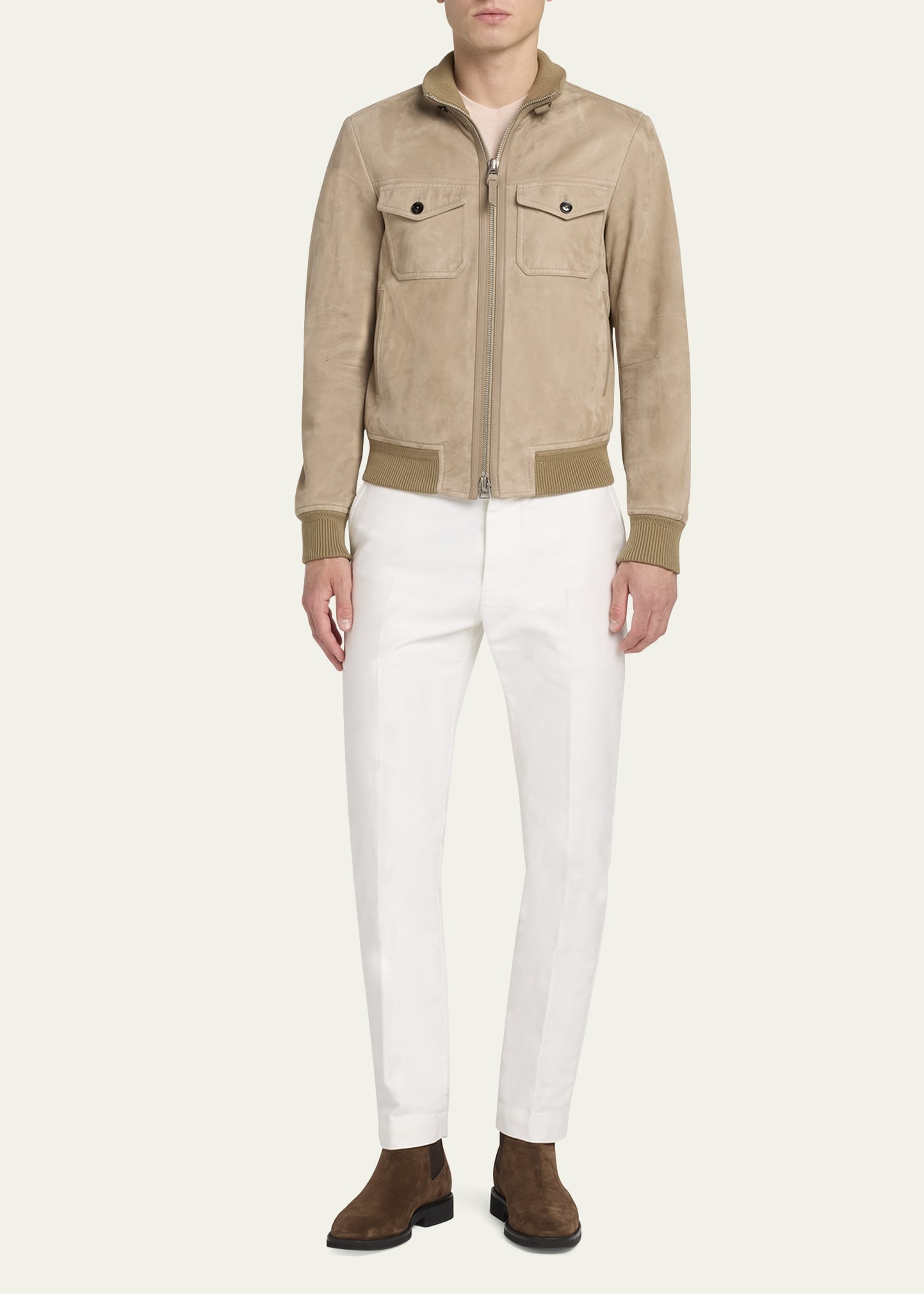 Suede Double-Pocket Bomber Jacket - 2