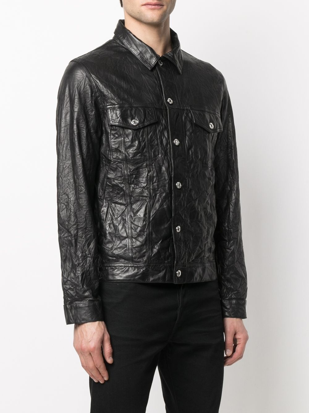 Base crinkle leather jacket - 3