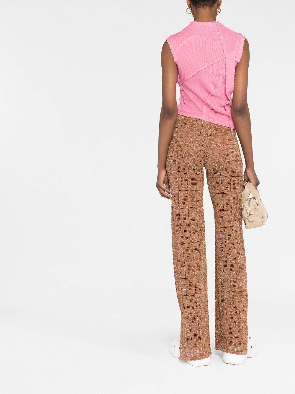 crochet high-waisted trousers - 4