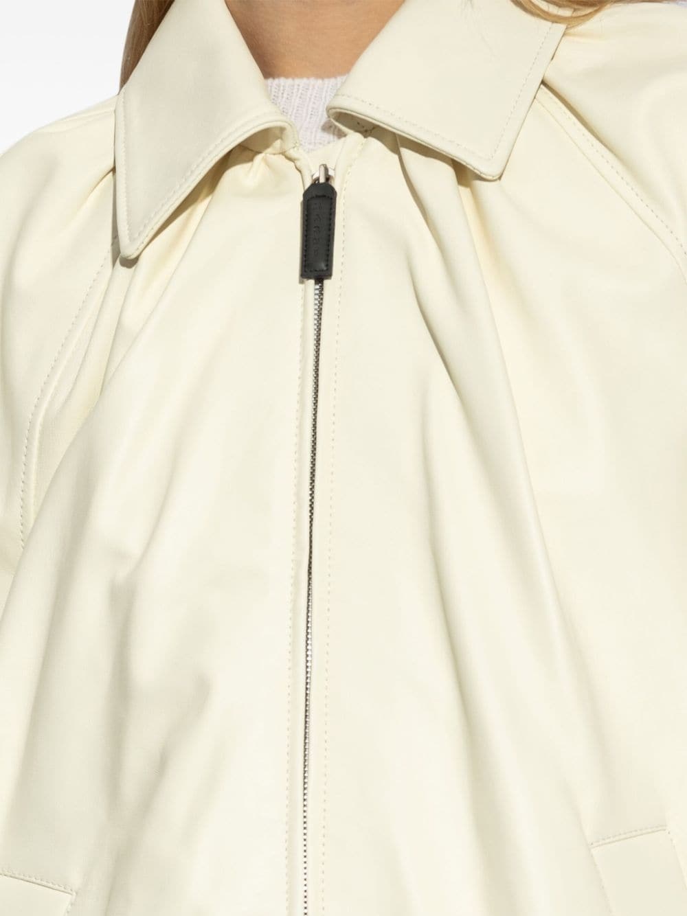 lamb skin collared jacket - 5