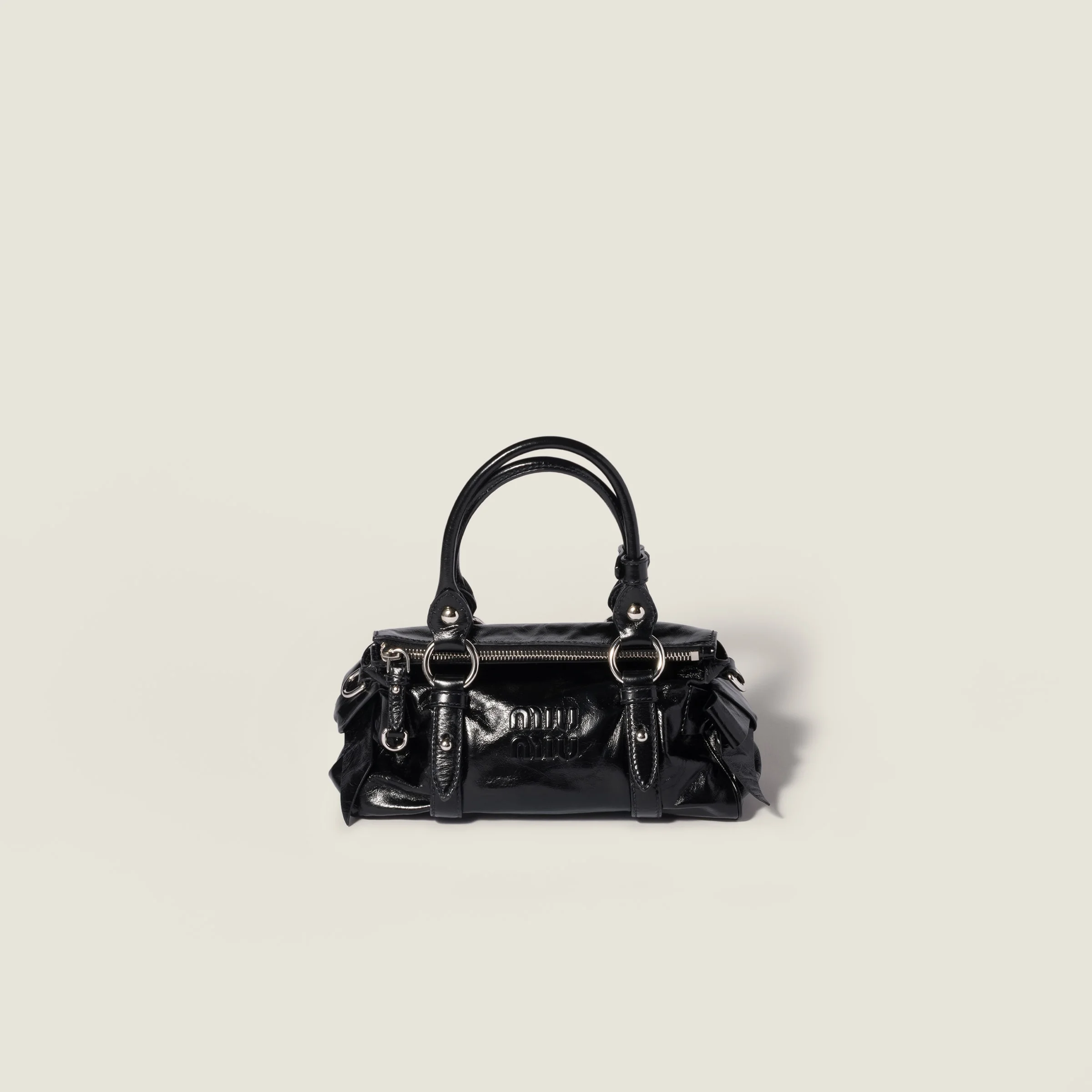 Shiny leather handbag - 1
