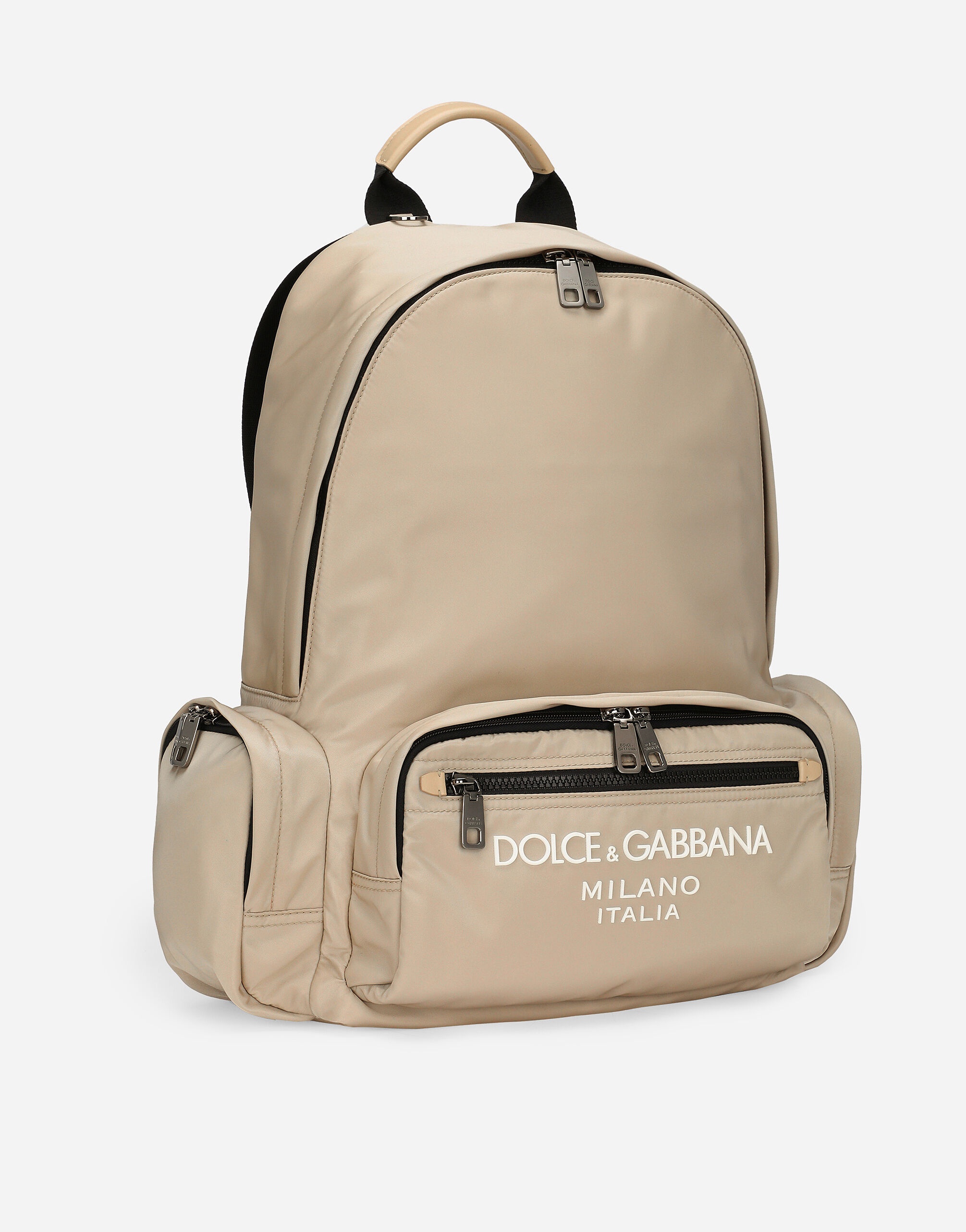 Nylon backpack with rubberized logo - 3