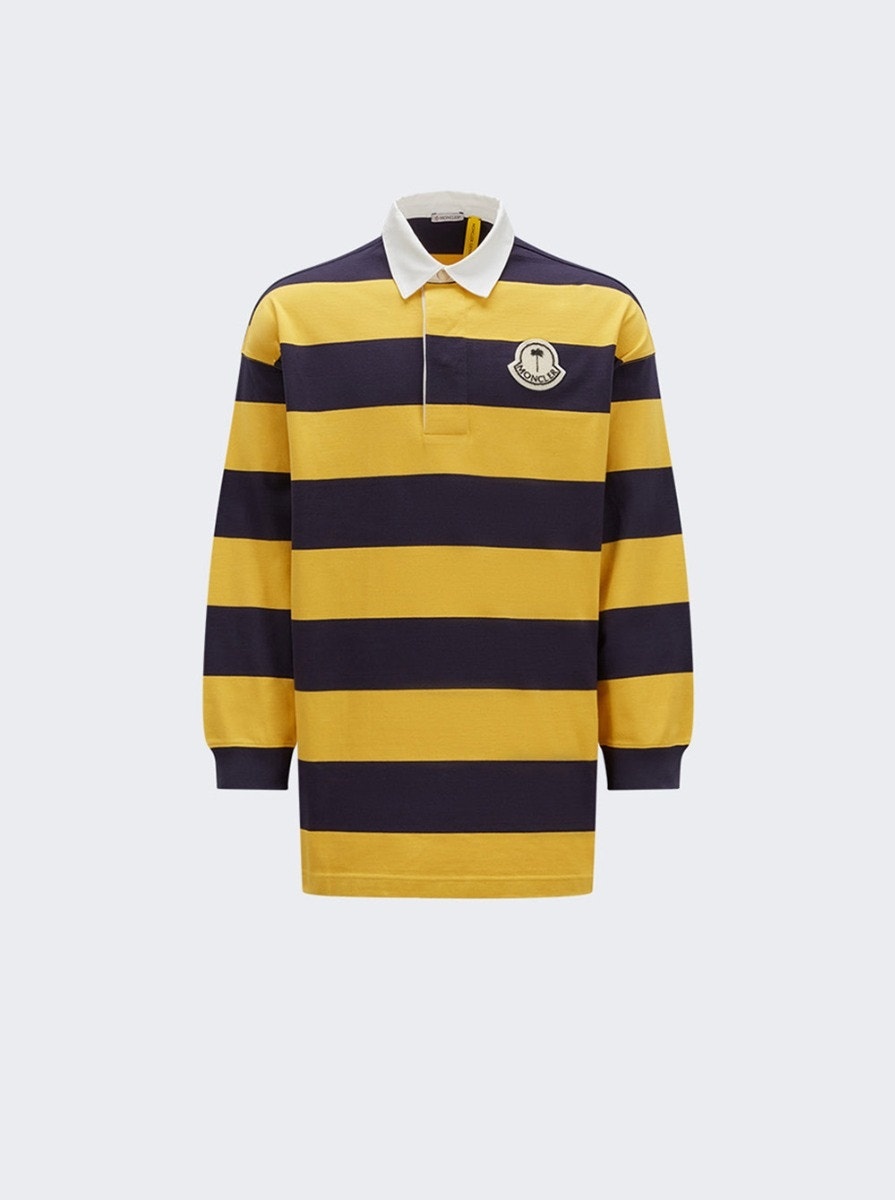 X Palm Angels Long Sleeve Polo Shirt Yellow - 1