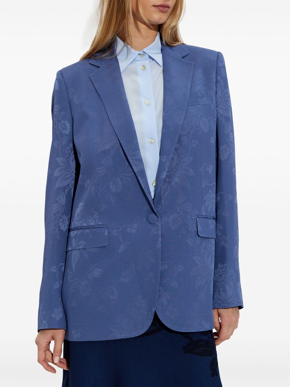 floral-jacquard blazer - 3