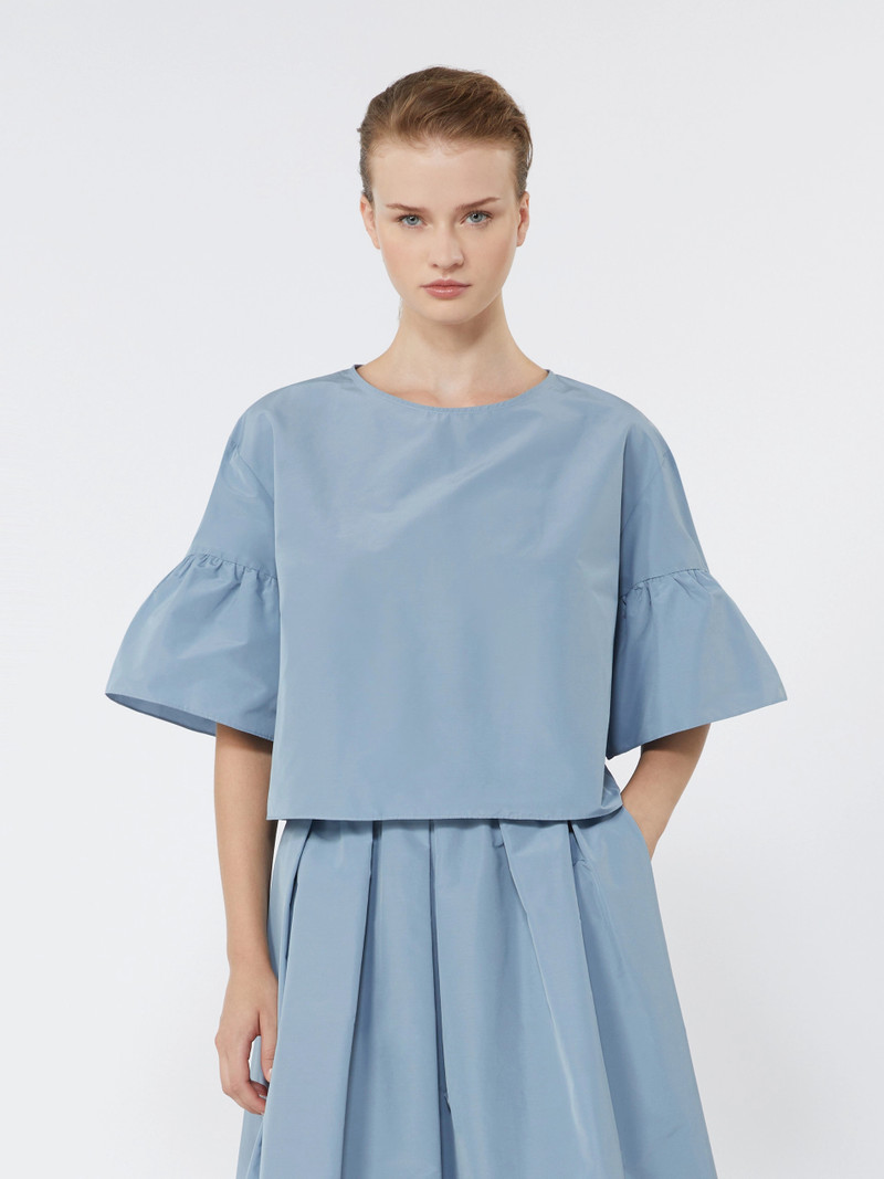 BREAK Cotton taffeta cropped blouse - LIGHT BLUE 3